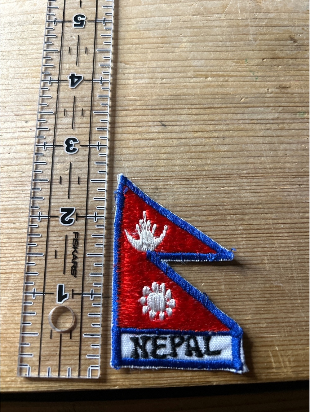 Vintage Nepal Flag Embroidered Patch